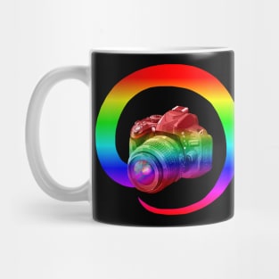 Camera Ombre Rainbow Swirl Mug